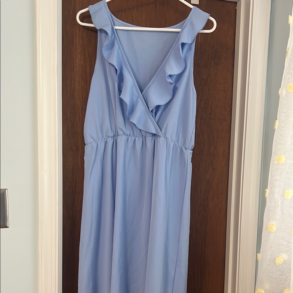 SHEIN Light Blue Ruffle Mini Dress - Picture 2 of 4
